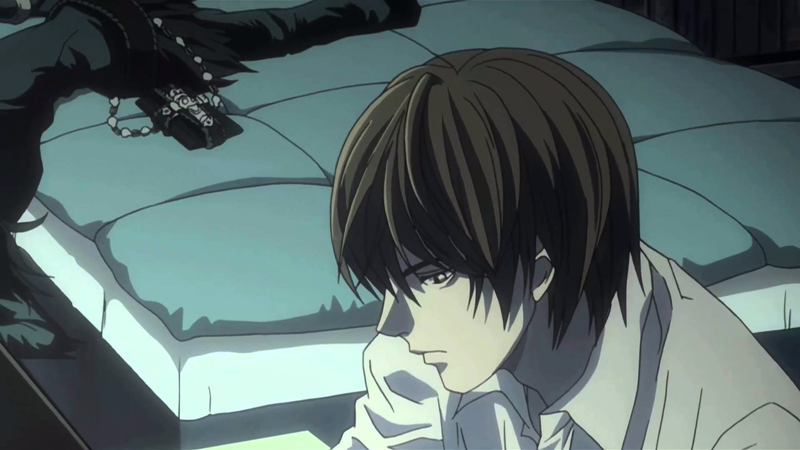 Light is very thoughtful about his murder. Image: Viz Media