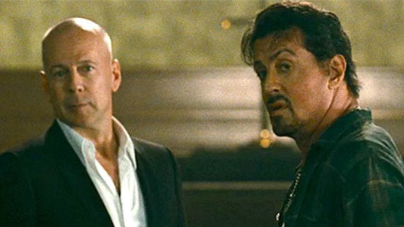 Illustration for article titled Sylvester Stallone and Bruce Willis allegedly had their Expendables fight over $1 million