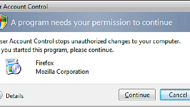 Windows Vista Tip: Disable annoying "Need your permission to continue-" prompts