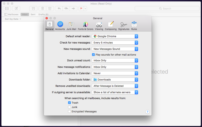 default email app mac