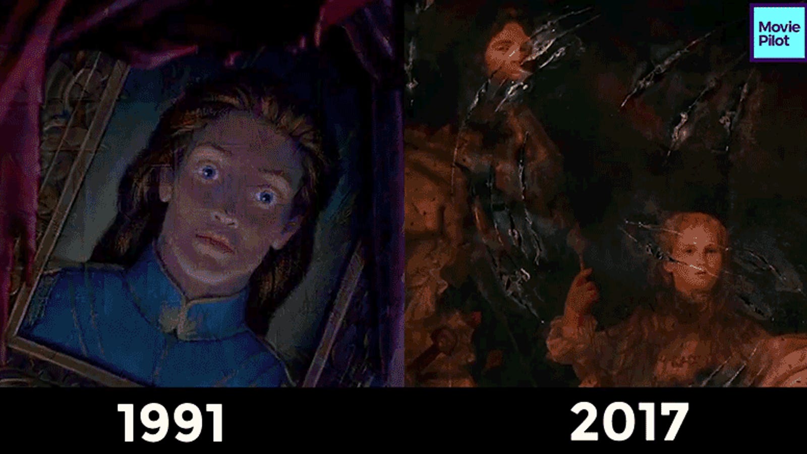A Side By Side Shot Comparison Of Beauty And The Beast Reveals