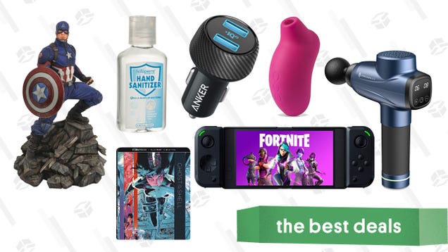 Friday's Best Deals: Anker Chargers, Razer Gold Box, Captain America Statue, TaoTronics Percussion Massager, Ella Paradis July Sale, and More