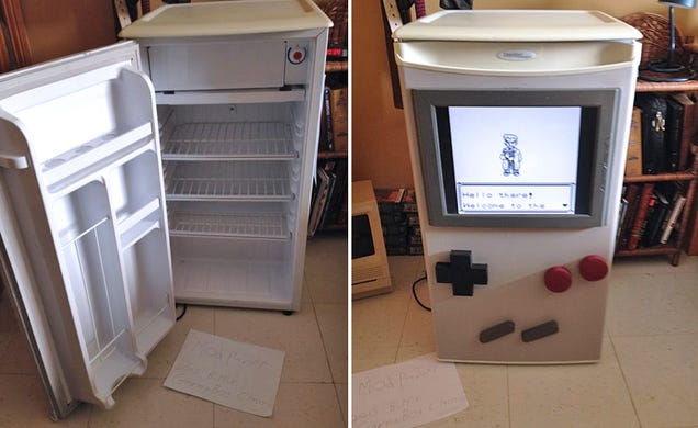 This Guy Turned His Dorm Room Fridge Into an Over-Sized Playable Game Boy