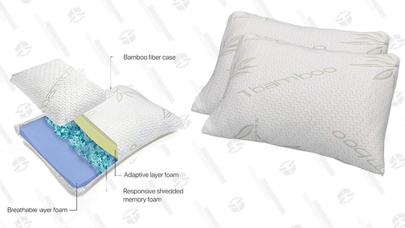 Two-Pack Bamboo Shredded Memory Foam Pillows | $40 | Daily Steals | Promo code KINJALUX