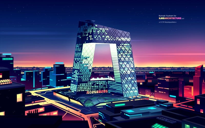 8 Of The World S Coolest Skyscrapers Rendered Like 1980s