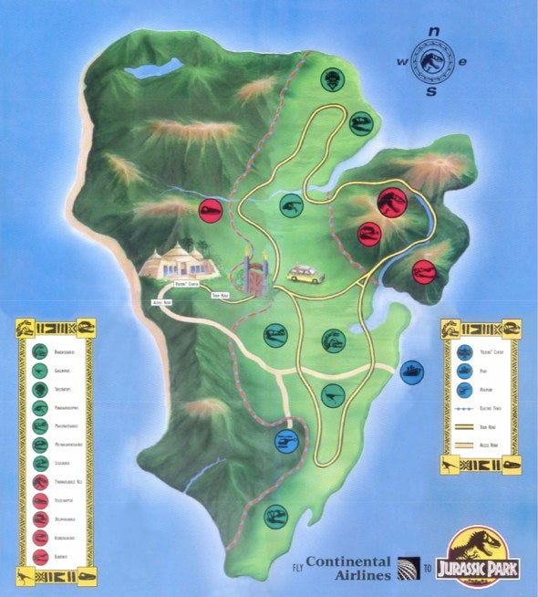 Hold On To Your Butts: Insanely Detailed Maps From Jurassic Park