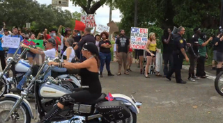 Protesters and attendees at rally for the Confederate flag in Broward County, Fla., Aug. 16, 2015Sun Sentinel 