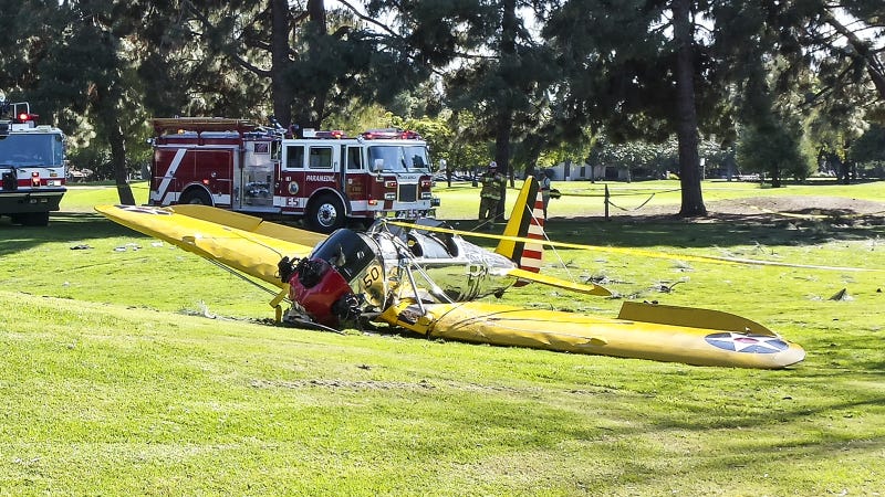 Harrison Ford’s 2015 plane crash. Image via Getty.