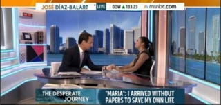 Jose Diaz-Balart, an MSNBC and Telemundo host shown with an undocumented teen identified only as Maria, will officially become a rotating anchor on the Saturday edition of "NBC Nightly News" and will be a regular contributor to "Meet the Press."MSNBC Screenshot