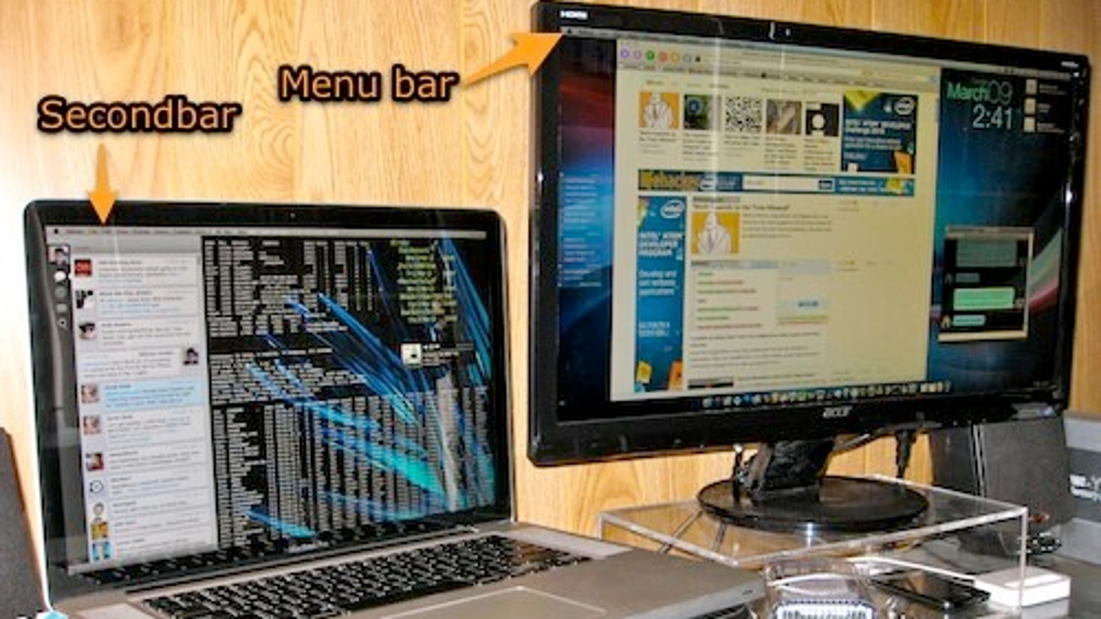 mac move menu bar to second monitor