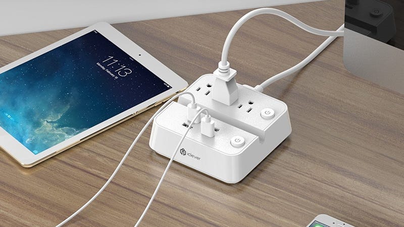 iClever BoostStrip Surge Protector With 4 USB Ports, $12 with code SURGEPOW