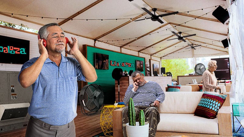 Illustration for article titled Lollapalooza Unveils New Air-Conditioned, Soundproof Tent For People Who Definitely Shouldn't Have Come To This