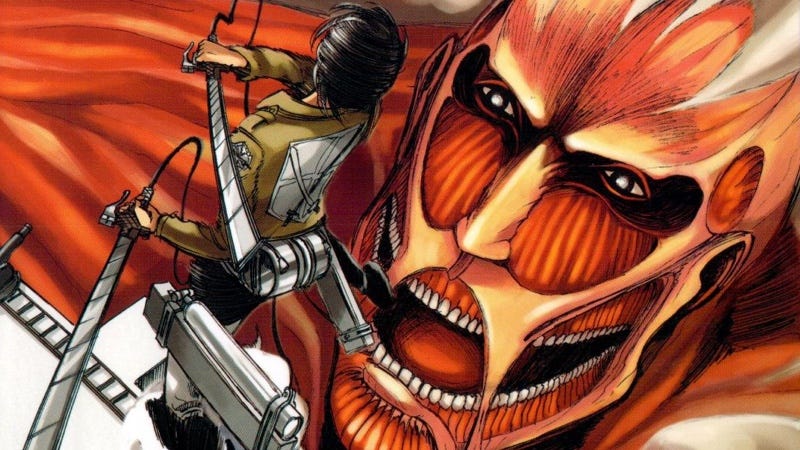 Recorte de la primera portada del manga Ataque a los titanes. Imagen: Kōdansha