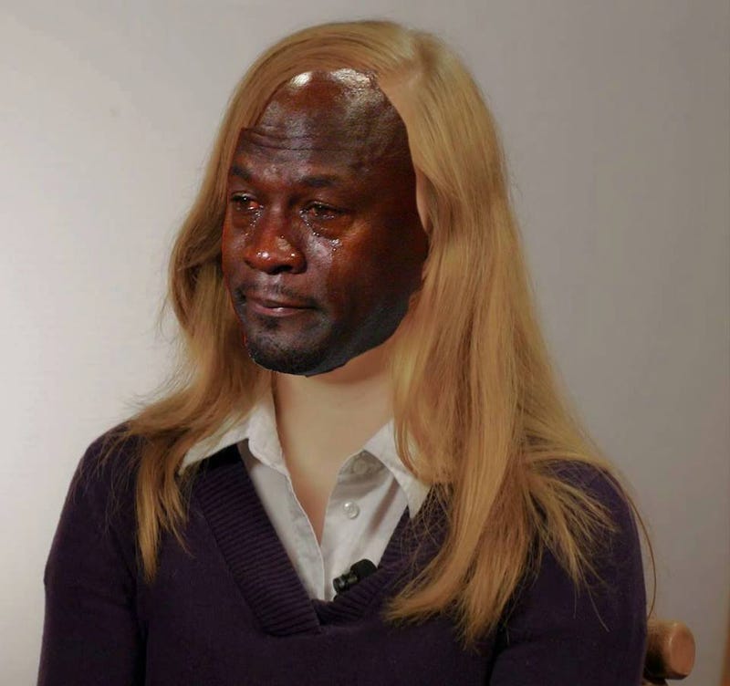 Abigail Fisher with the Michael Jordan crying memeTwitter