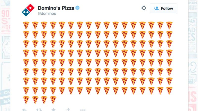 Does this mean Domino's ordered one pizza from itself, or 100 pizzas?
