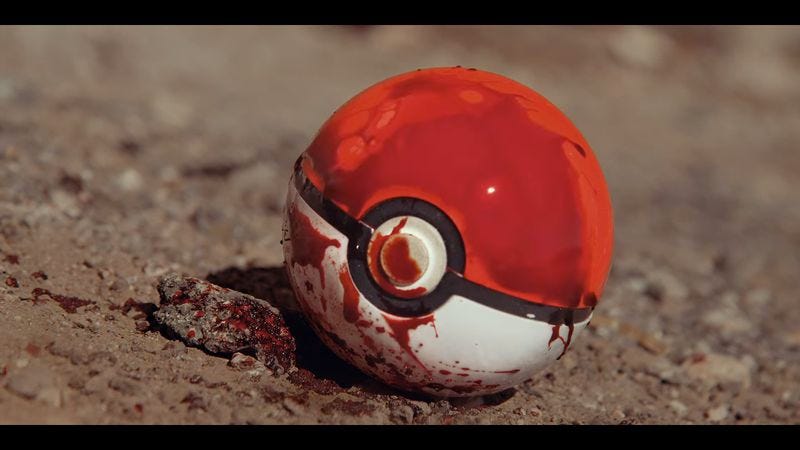 Illustration for article titled Captain America beats up Pokémon kid in the battle of heroes vs. game characters