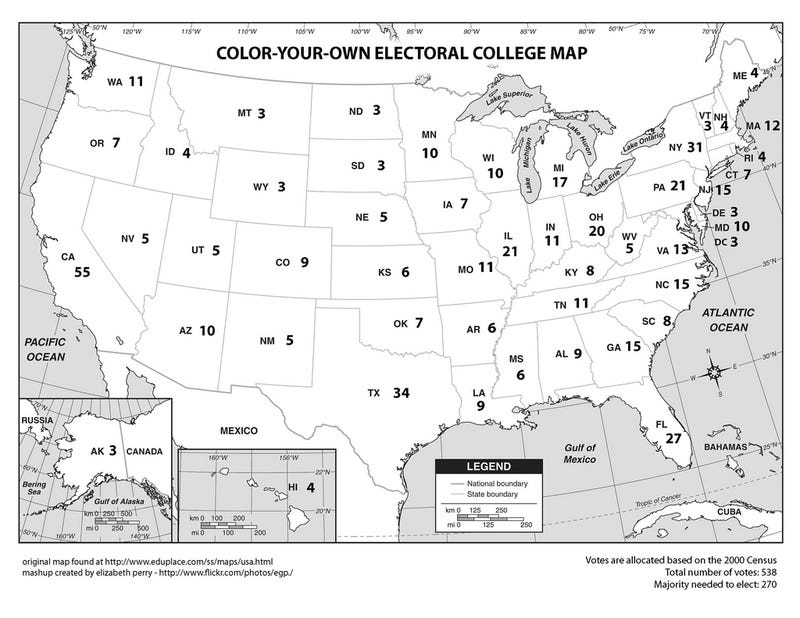 Illustration for article titled POTUS Electoral College votes: Notes on diversity, etc.
