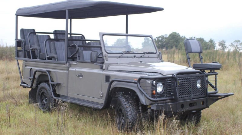 Illustration for article titled Electric Land Rover Safari saves nature so you can hunt it