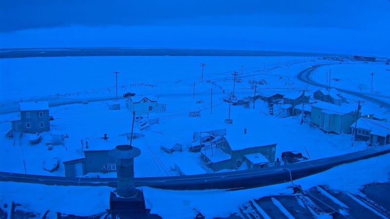 Open water emerged just offshore of Utqiagvik in the dead of winter last week.