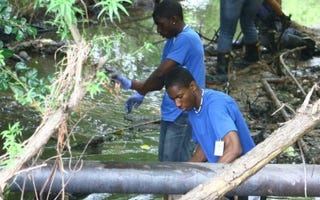 Community stream cleanup in Atlanta area (West Atlanta Watershed Alliance)