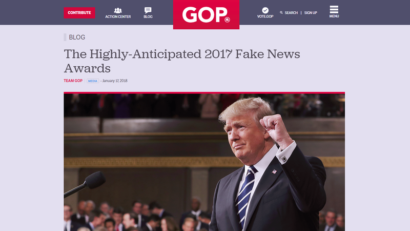 Donald Trump's Fake News Awards Website Looks Like Shit, Immediately ...