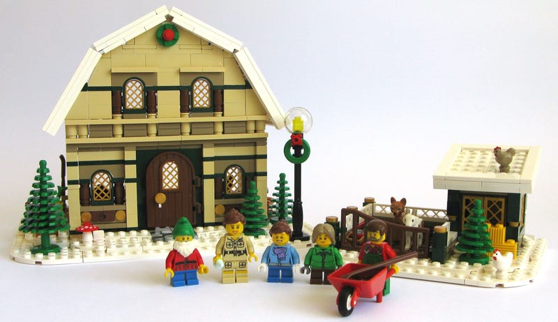 Illustration for article titled This Lego barn house is the perfect addition to the winter village
