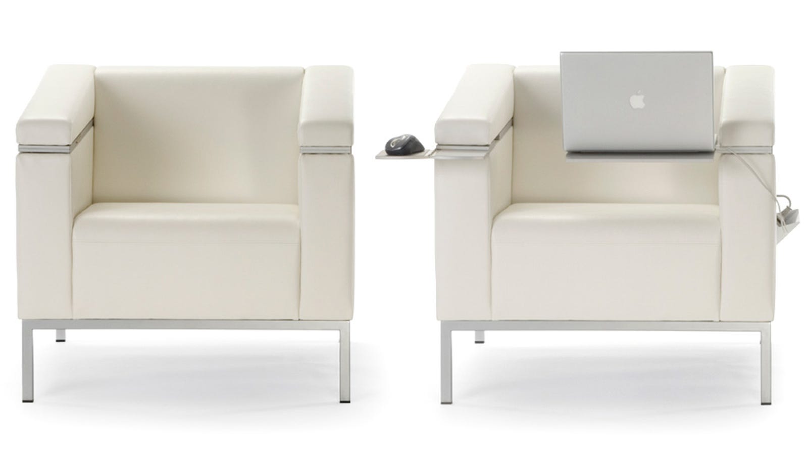Lounge Chair Ingeniously Hides a Workspace in Its Arms