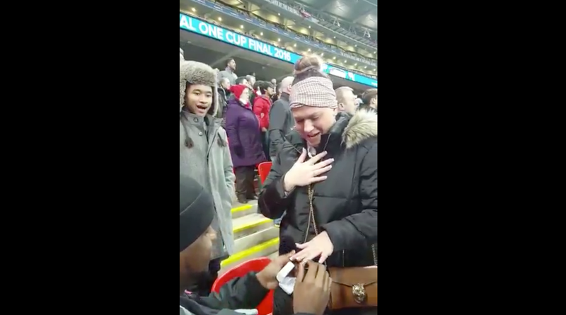 Illustration for article titled Cussing British Guy Soundtracks Mohamed Sanu's Marriage Proposal At The League Cup Final