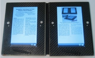 Illustration for article titled Dual-Screen Ebook Developed, Navigates in Real Page-Turn Style