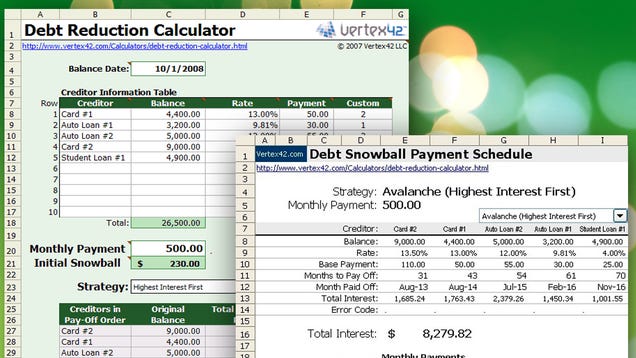download this snowball debt calculator and plan to get out pay down credit card calculator