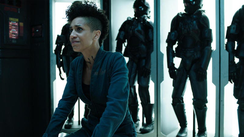 Image: Naomi (Dominique Tipper) in “Caliban’s War” (Syfy)