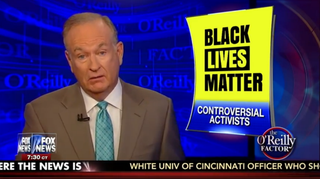 This week, Bill O’Reilly asked if anti-black-racism protest movement Black Lives Matter should be labeled a hate group. O’Reilly is part of the conservative pushback the movement is experiencing this week. Fox News Screenshot