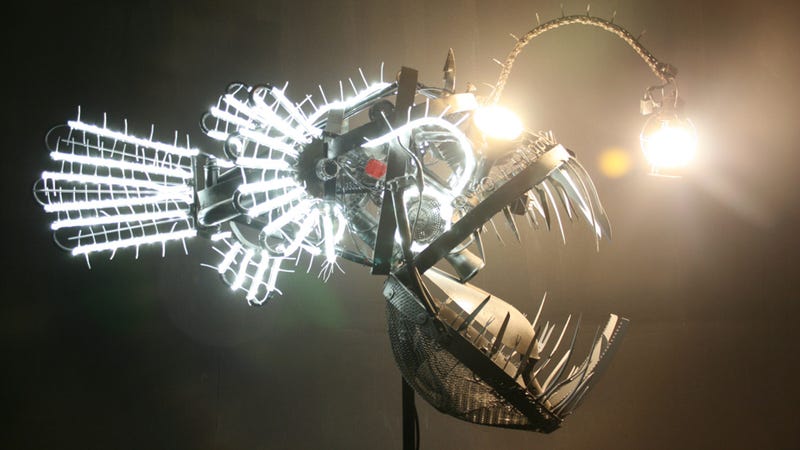Illustration for article titled This huge anglerfish sculpture is wicked nightmare fuel