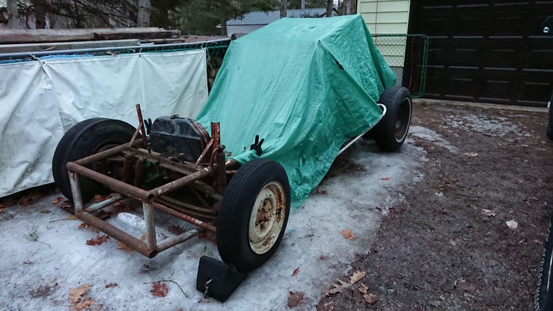 He already has small block chevy in his garage he built for project it did not go in.