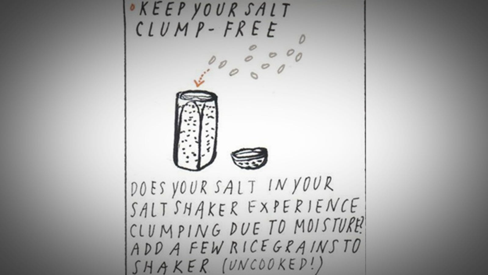 Keep Your Salt Clump-Free with a Few Grains of Rice