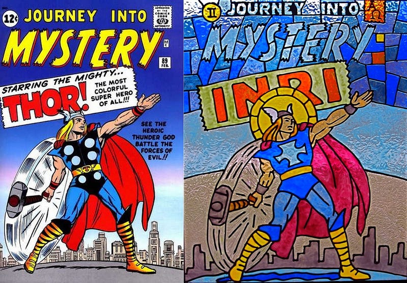 Illustration for article titled Classic comic book covers recreated in stained glass
