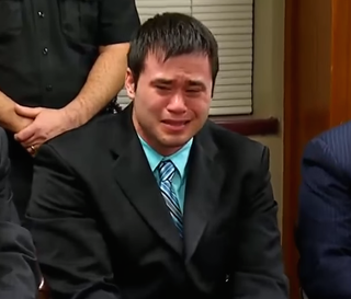 Daniel Holtzclaw cries during reading of the verdict against him.YouTube screenshot