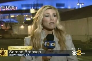 CBS reporter Serene Branson appears to suffer mild strike.