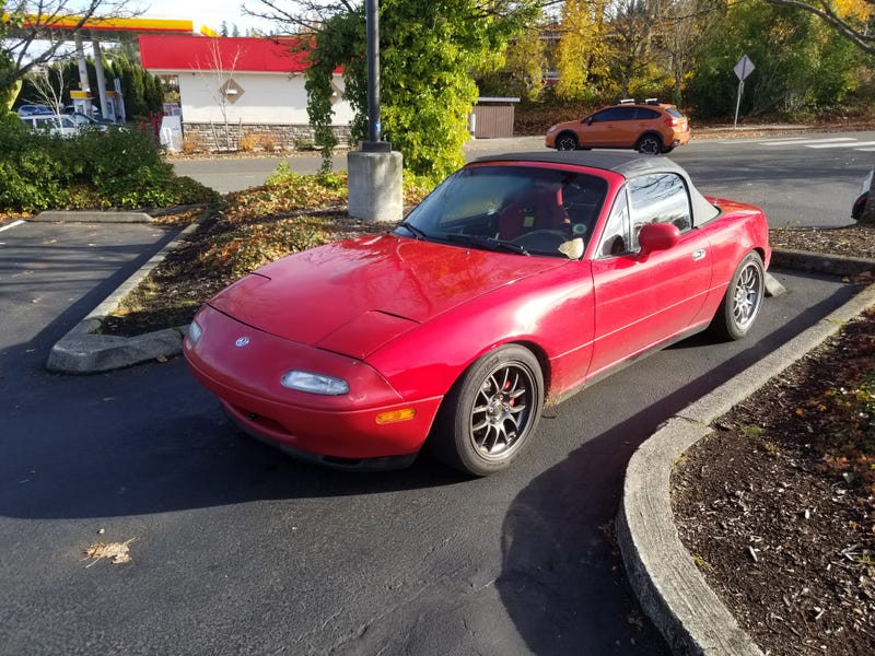 The Miata is looking pretty sad