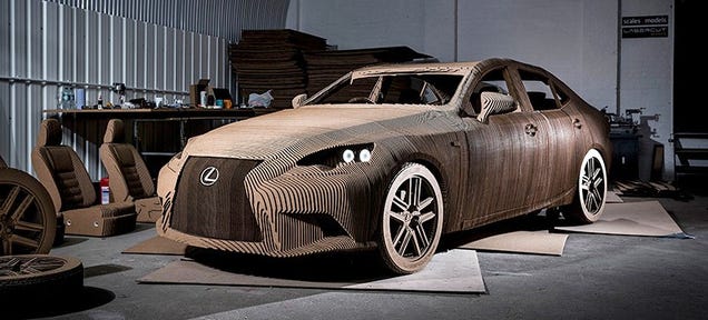 photo of You Can Drive Lexus' Laser-Cut Cardboard Car, But You Probably Shouldn't image