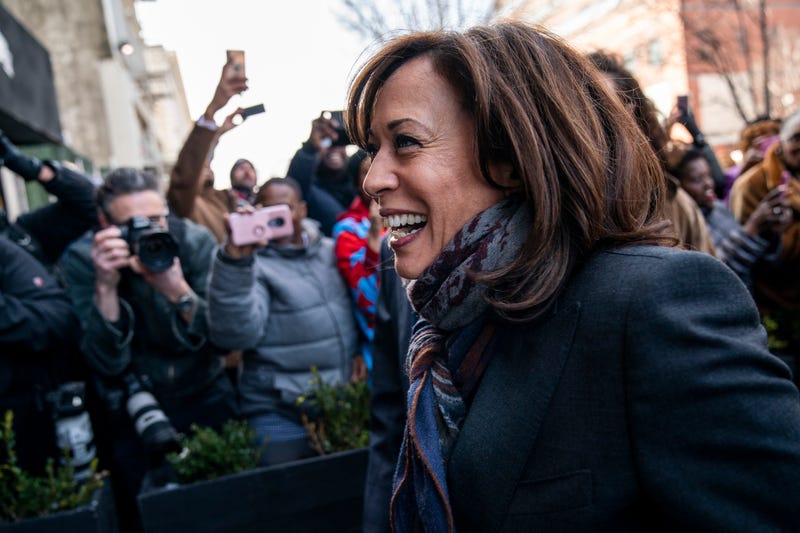 2020 Democratic presidential candidate Sen. Kamala Harris (D-CA) arrives to have lunch with Rev. Al Sharpton at Sylvia’s Restaurant in Harlem, February 21, 2019 in New York City. According to Sharpton’s civil rights organization National Action Network, the two discussed criminal justice reform and other critical issues. Harris dined on a dish of chicken and waffles.
