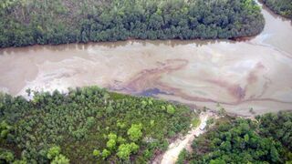 An oil splill in the Niger Delta of Nigeria.  Getty Images