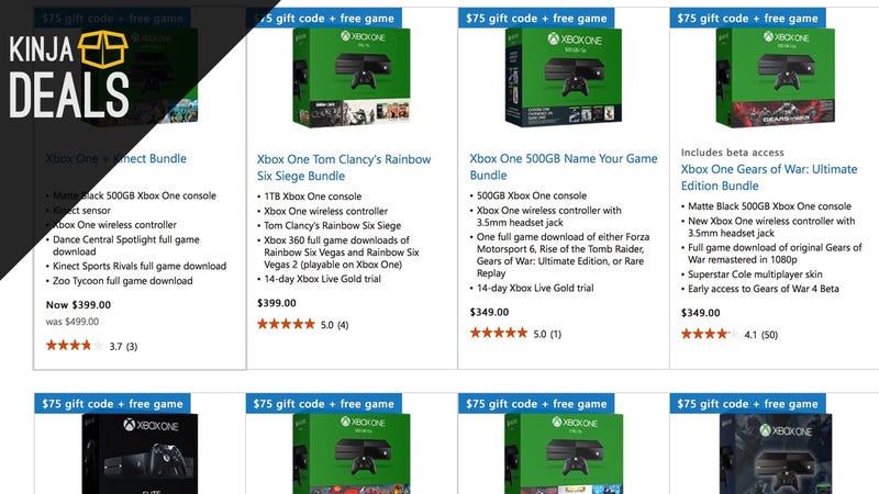 Illustration for article titled Microsoft's Giving Out $75 Gift Credits And Free Games When You Buy an Xbox One