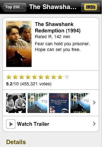 Illustration for article titled IMDB for iPhone: Now Playing at an App Store Near You