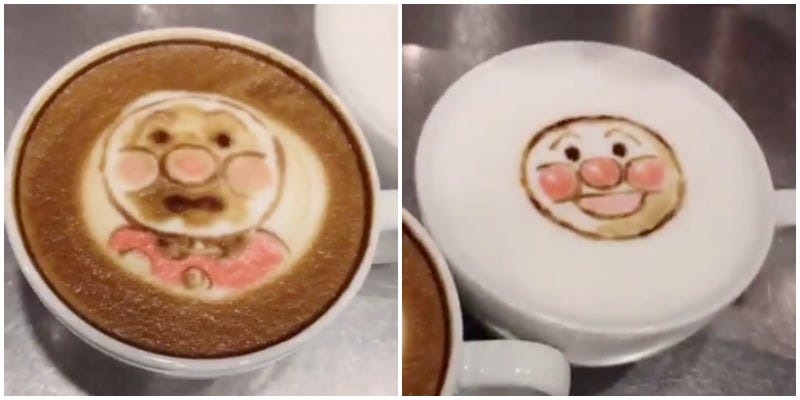 Illustration for article titled Iconic Japanese Anime Character Gets Creative Latte Art