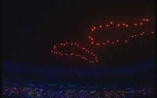 Illustration for article titled Footprint Fireworks Were Faked into Olympics Opening TV Show