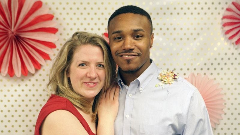 Illustration for article titled This Interracial Couple Is So Beautiful You Won’t Even Care One Of Them Has Coleslaw On His Shoulder