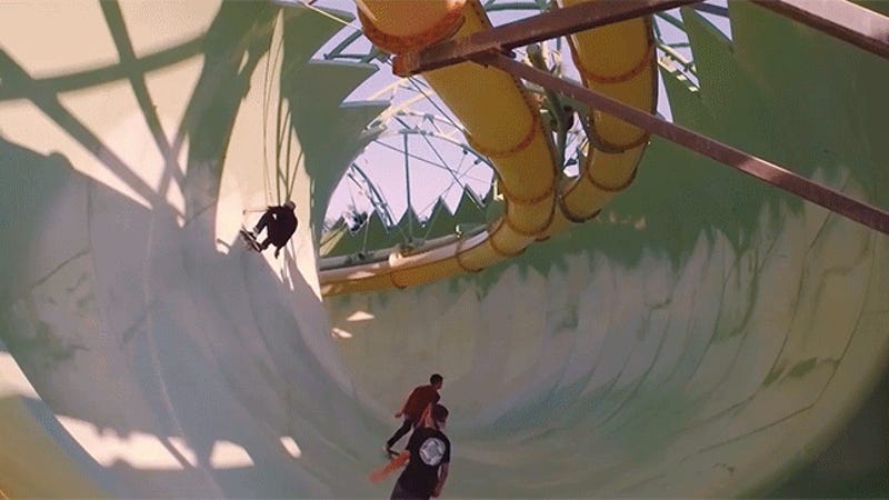 Skateboarding In An Empty Waterpark Looks Crazy Fun