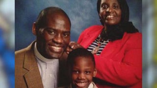 Israel Ahimbisibwe, Israel Jr. and Dorcus AhimbisibweKHOU Screenshot