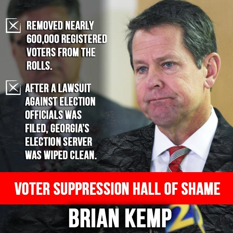 Illustration for article titled Georgia’s Illegitimate Governor Brian Kemp is at it again